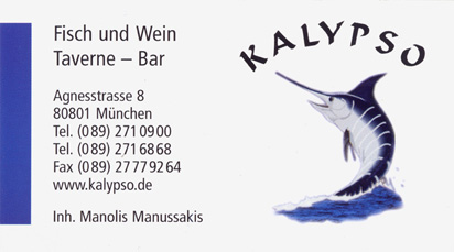 Frank William Hornung stellt seine Bilder in der Fisch und Wein Taverne - Bar KALYPSO in München aus
